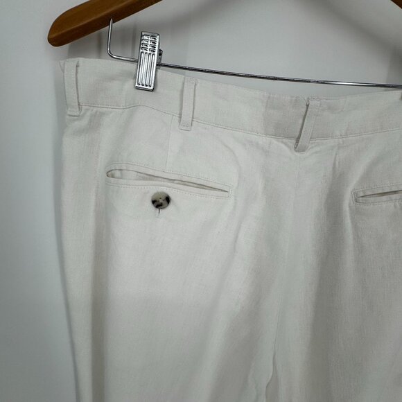 Alan Flusser Mens White Linen Blend Pants 38X30 Coastal Old Money‎ Quiet Luxury - Picture 4 of 6